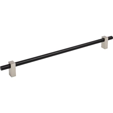 Jeffrey Alexander 305 Mm Center-To-Center Matte Black W/ Satin Nickel Larkin Cabinet Bar Pull 478-305MBSN